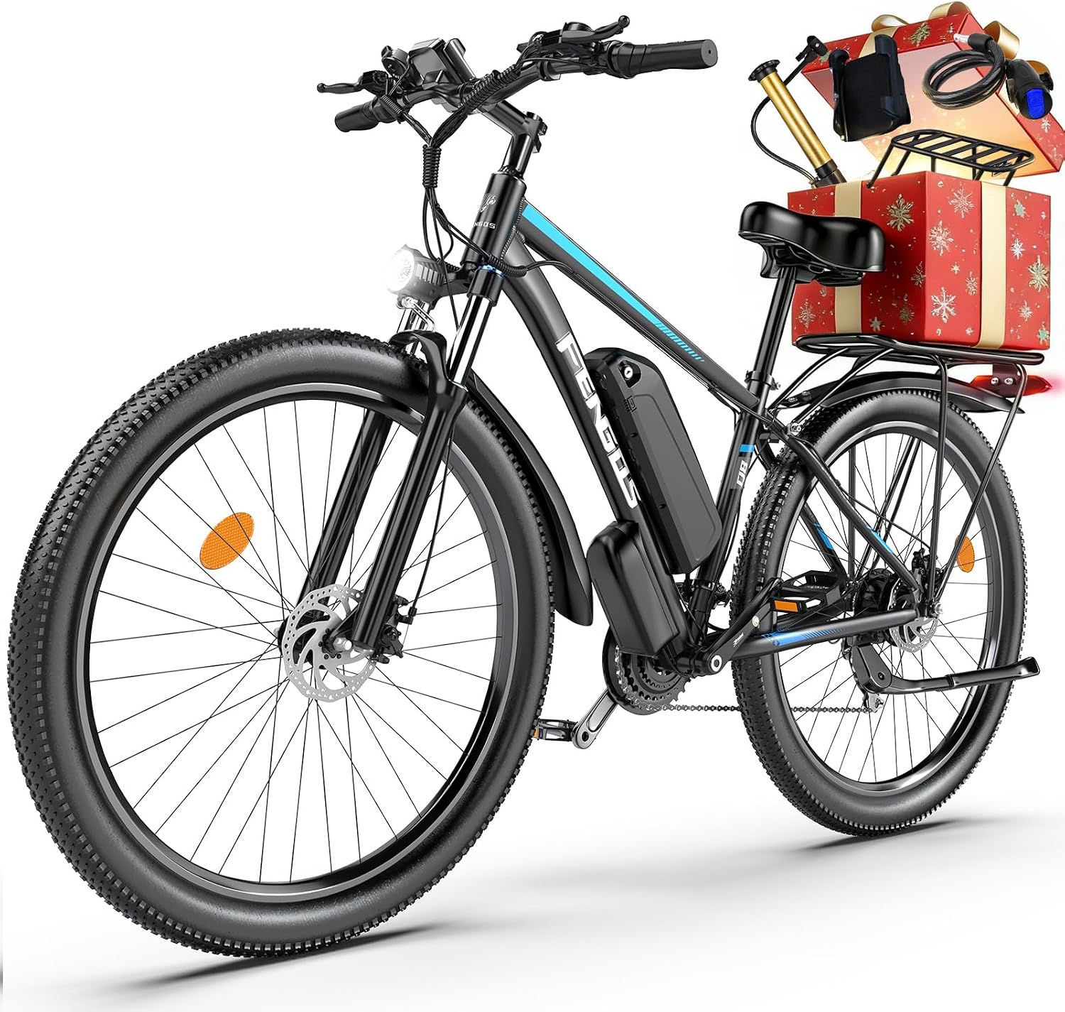 2000W Ebike for Adults, 80 Mile 32MPH Electric Mountain Bike, 48V 840WH Aluminum Electric Bicycle, 21-Speed Gears E Bike, Dual Disc Brakes with Brake Taillight, 27.5' Tire, Front Dual Suspension
