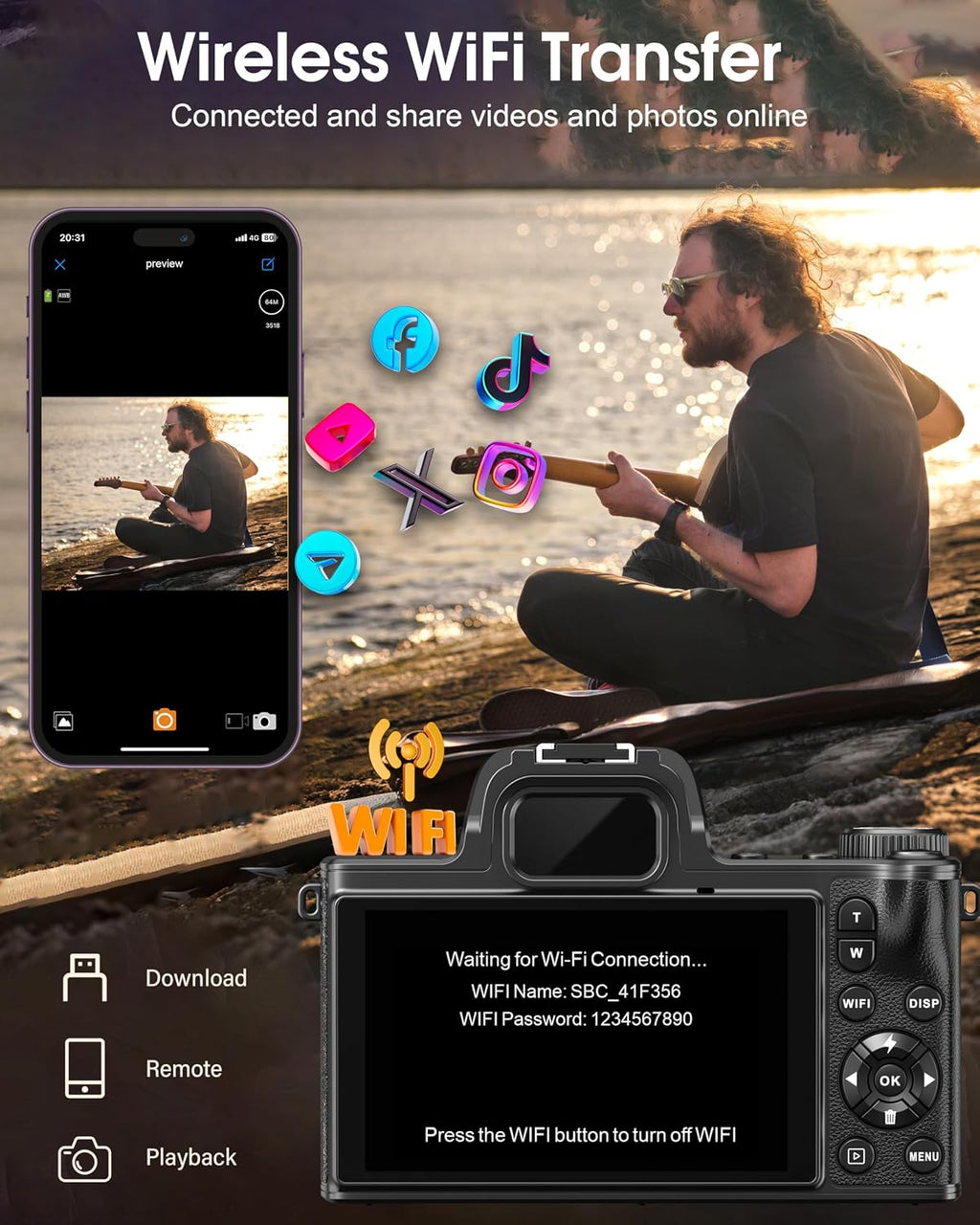 True 5K Digital Camera - 80MP Cameras for Photography - WiFi Vlogging Camera for YouTube with 4.0' Touch Screen, 18X Zoom - UHD Autofocus One-Touch Macro Video Camara Gifts for Beginner Photographer