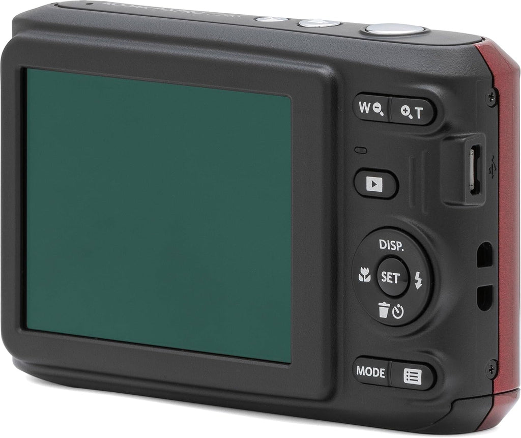 Kodak PIXPRO FZ45 16MP Digital Camera 4X Optical Zoom 27mm Wide Angle 1080P Full HD Video 2.7' LCD Camera (Red) + 64GB Card and Reader + Case + Memory Wallet + Tripod + Cleaning Bundle
