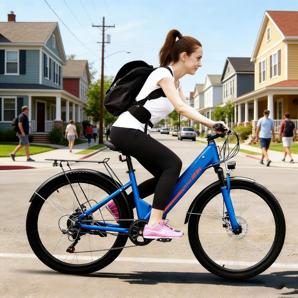 ZNH Electric Bike for Adults with 1000W Motor & 624/940.8 Wh Built-in Removable Battery, 70Miles 25 MPH Step Thru Electric Bicycle, 24'/26' Commuter E Bikes with 7-Speed, UL 2849 Certified