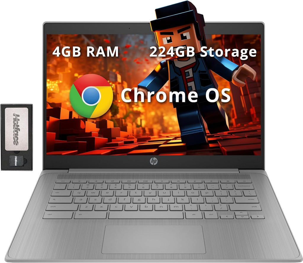HP Chromebook 14' HD Laptop for Business & Students, Intel Celeron N4120, 4GB LPDDR4, 224GB Storage(64GB eMMC+160GB Docking Station), UHD Graphics, Webcam, Long Battery Life, Chrome OS, Modern Gray