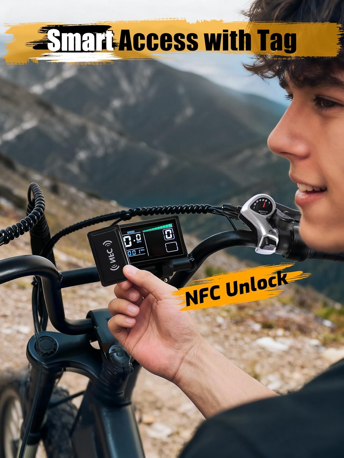 ESKUTE V200 Electric Dirt Bike for Adults,52V20.8Ah Battery,20' x4.0 Fat Tire,32MPH,NFC Unlock Color Display,7-Speed Dual Suspension,Dirt E-Bike,80 Miles, Streamlined Frame, E-Bike for Youth & Adults