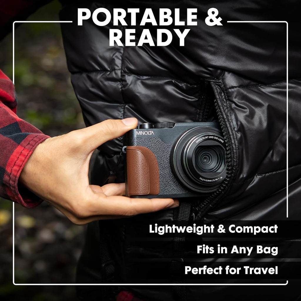 Minolta 64 Mega Pixels Digital Camera with Autofocus, 4K Video & Flip-up LCD