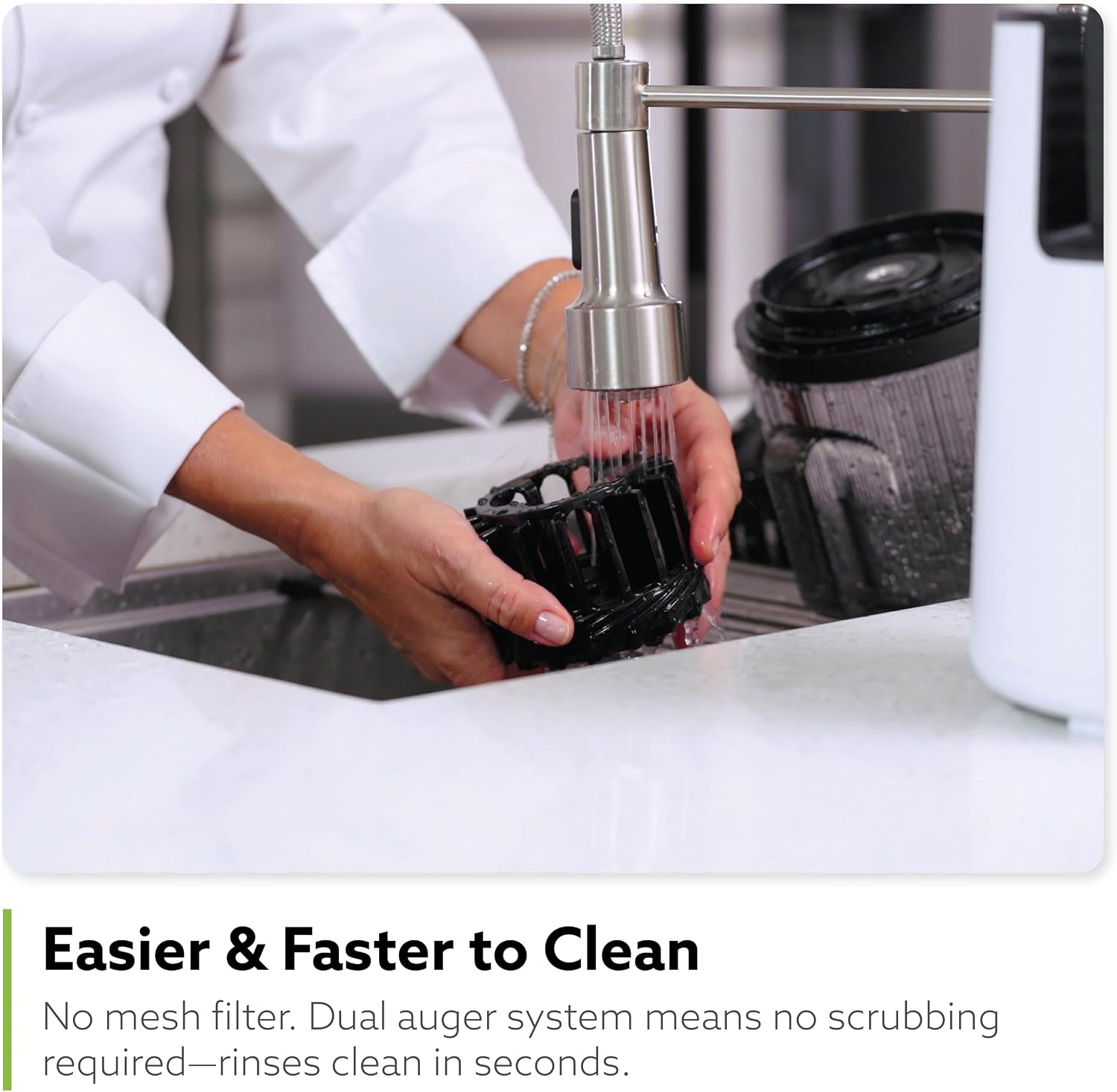 Hurom H70 Cold Press Juicer Machine, Easy to Clean Masticating Slow Juicer, Ideal Balance of Size and Function, Compact, Strainer Free, Self Feeding, Hands Free, with Wide Mouth Hopper (White)