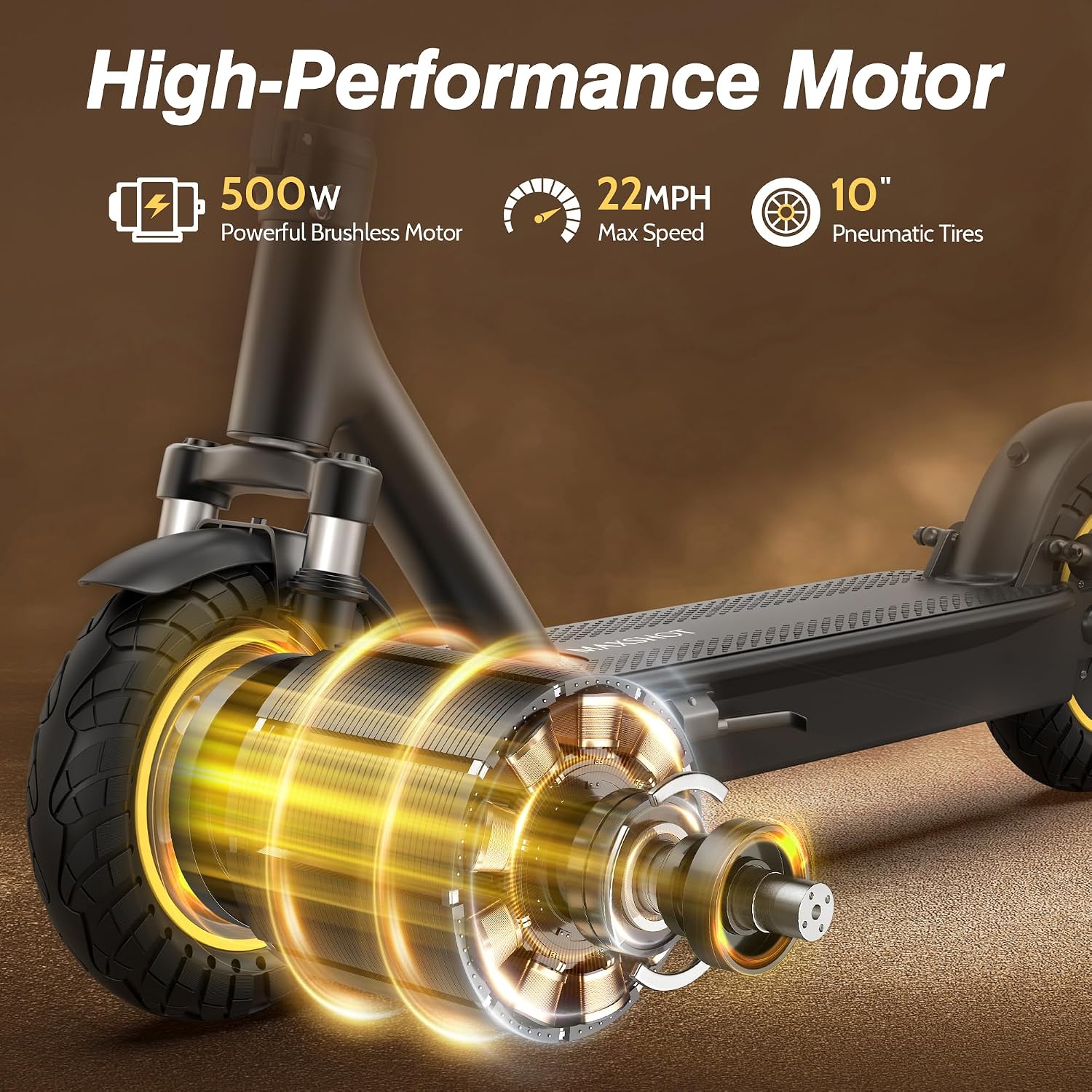 MAXSHOT Electric Scooter for Adults, 8.5/10/14' Tires, 19/22Mph, 350W/500W Motor, 21-28 Miles Range, Folding E-Scooter with Dual Suspension,APP Contro