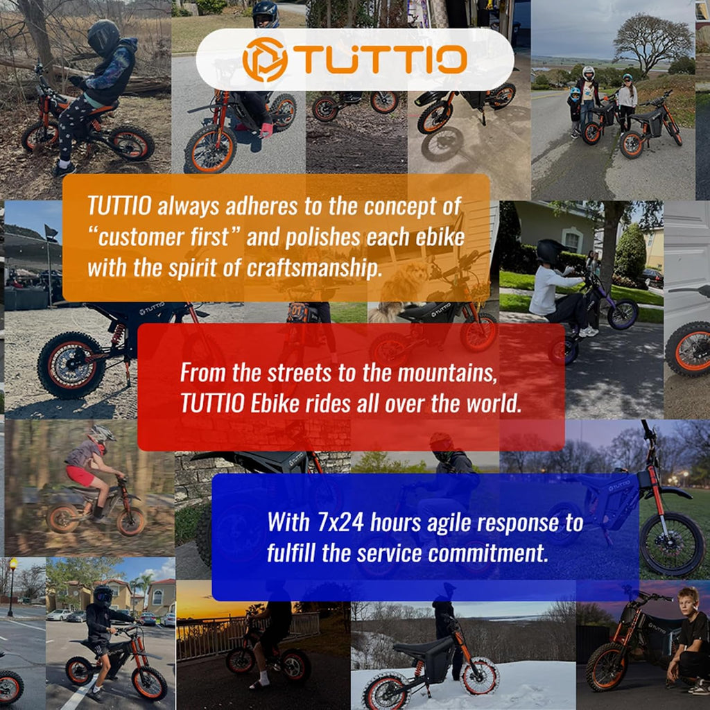 Tuttio Electric Dirt Bike Teens Adults 2000W/3000W 220NM 37MPH Electric Bike 48V 21AH Removable Battery with Hydraulic Brakes (21AH Dirt Bike)