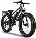 Electric Bike for Adults,1500W Peak Motor E Bikes, 26' Fat Tire Electric Bicycle, 28+ MPH 60 Miles Electric Mountain Bike, Removable Battery, Dual Brake, 7 Speed