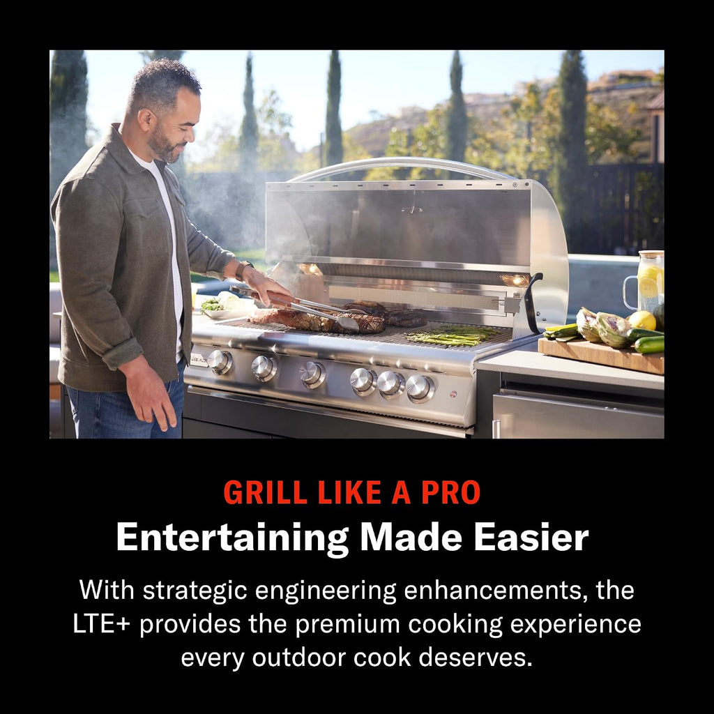 Blaze Premium LTE+ 40-Inch 5-Burner Built-In Propane Gas Grill | Stainless Steel Outdoor BBQ with Rear Infrared Burner, LED Control Knobs & Lift-Assist Hood | BLZ-5LTE3-LP