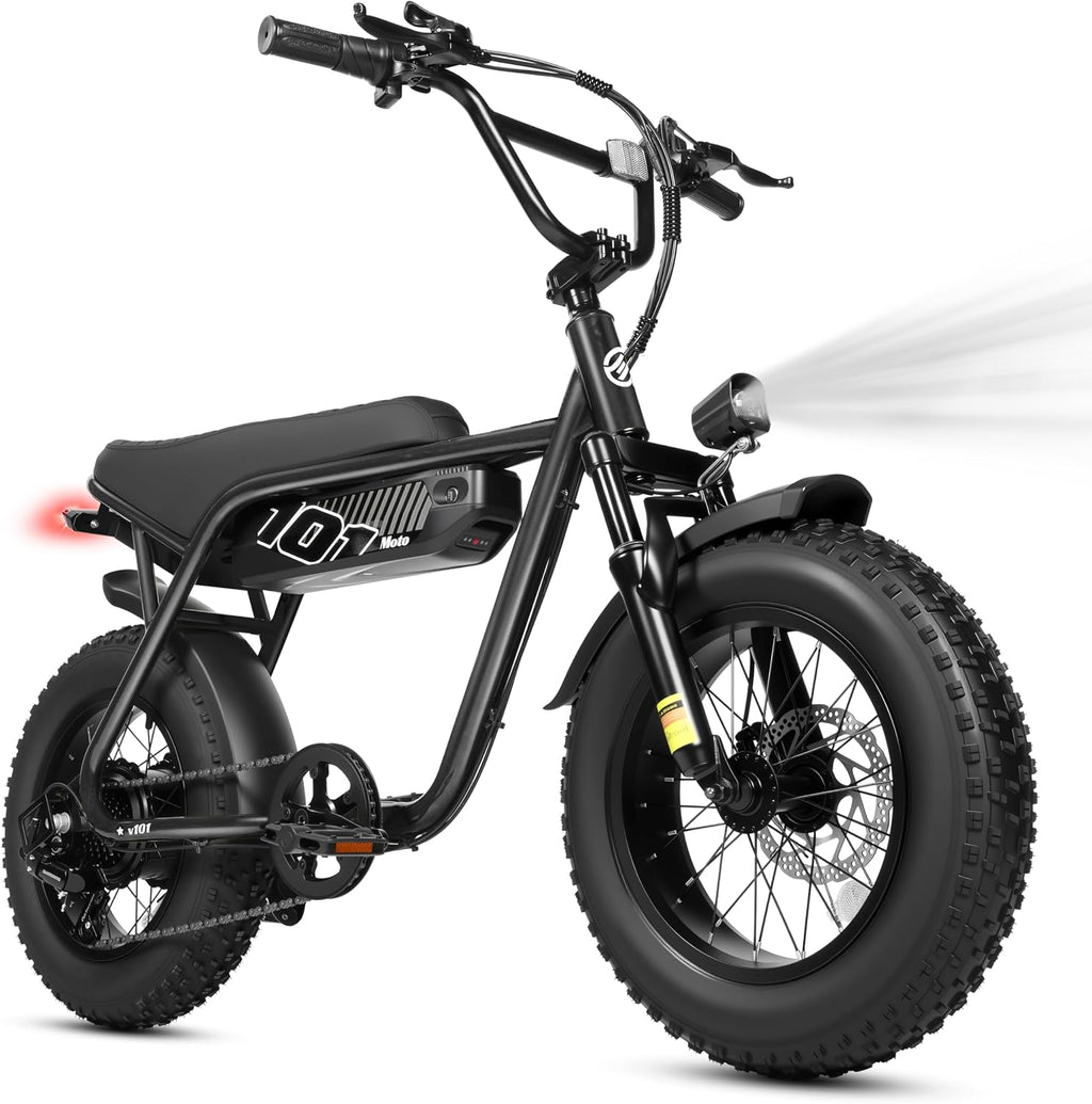 ESKUTE V100 Electric Bike for Adults, Electric Dirt Bike 1500W Peak Motor, All Terrain Dual Suspension E Bike 28MPH Top Speed, Ebike Up to 60 Miles Range, 16' Fat Tire, 48V13Ah Battery, 7-Speed