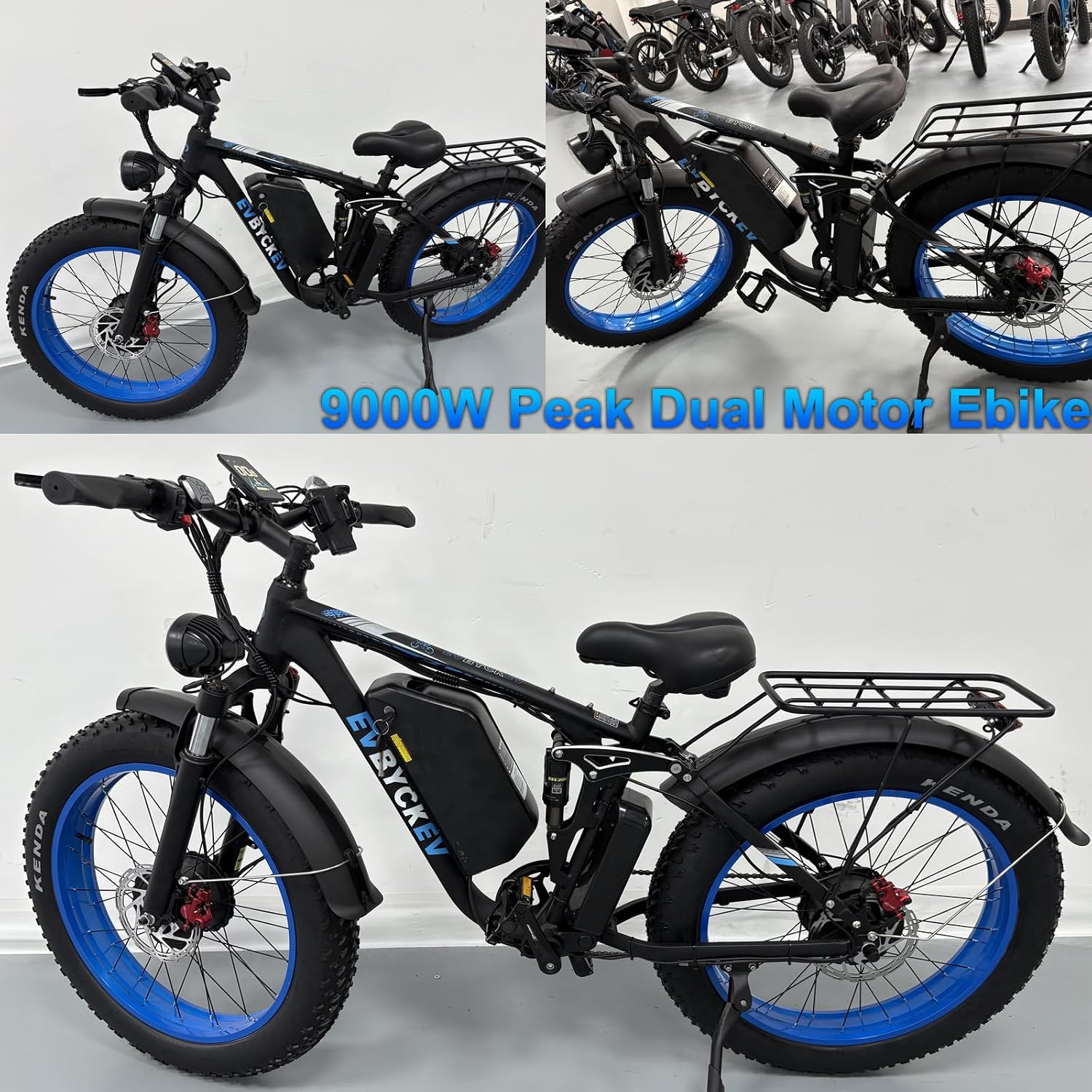 9000W Peak Dual Motor Ebike for Adults 47 MPH Fast ElectricBike, 58V Max Output 1972 Wh Up to 105 Miles Ebikes,24' Fat TireE-Bike,Full Suspension Electric Bicycle for Mountain Commuter