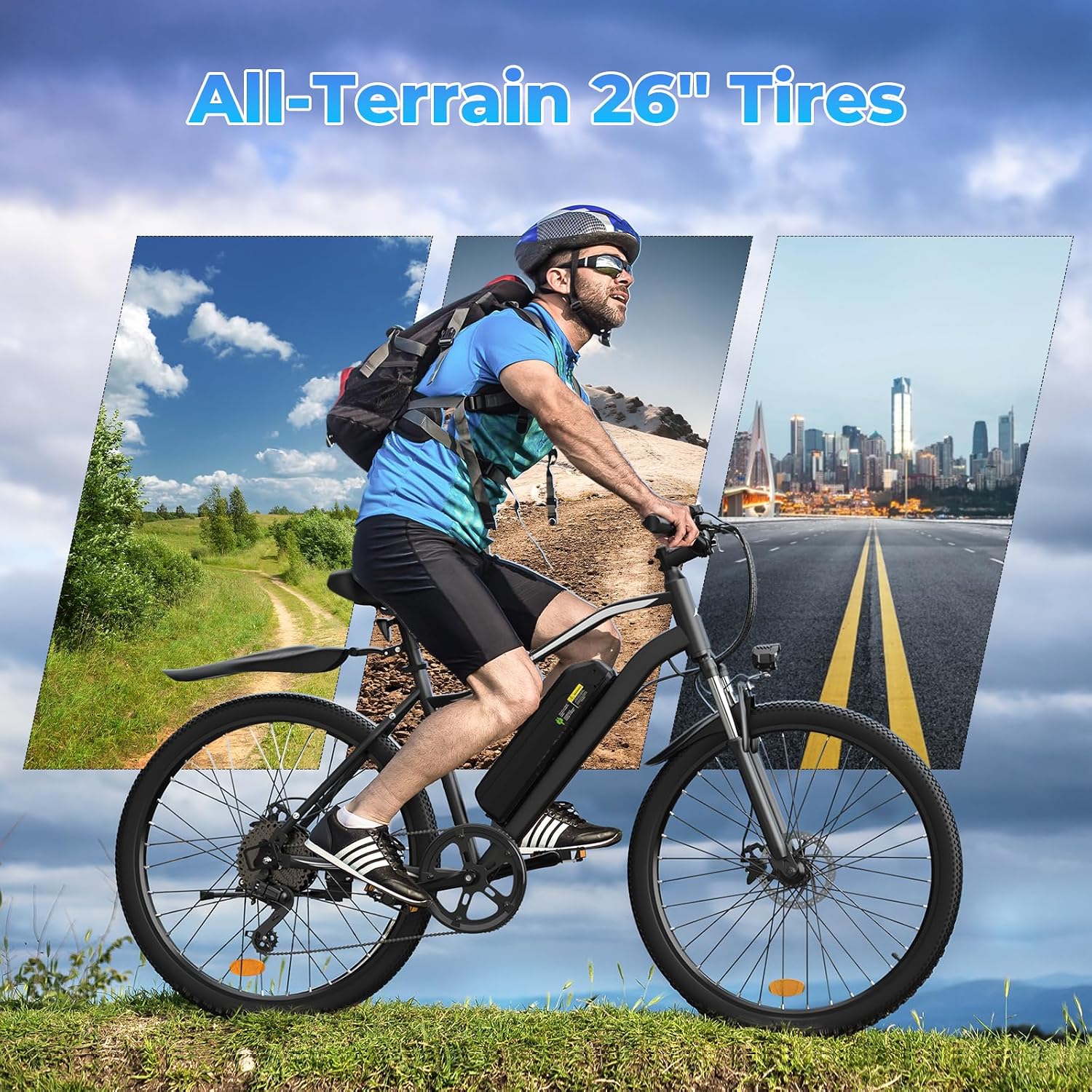 Electric Bike - 750W/1000W/1500W Motor Electric Bicycle, 20MPH, 55/70/80 Miles, Removable Battery, Shock Absorber, 5 Speed E Bike, 26' Tire Commuter Electric Bicycle for Adults