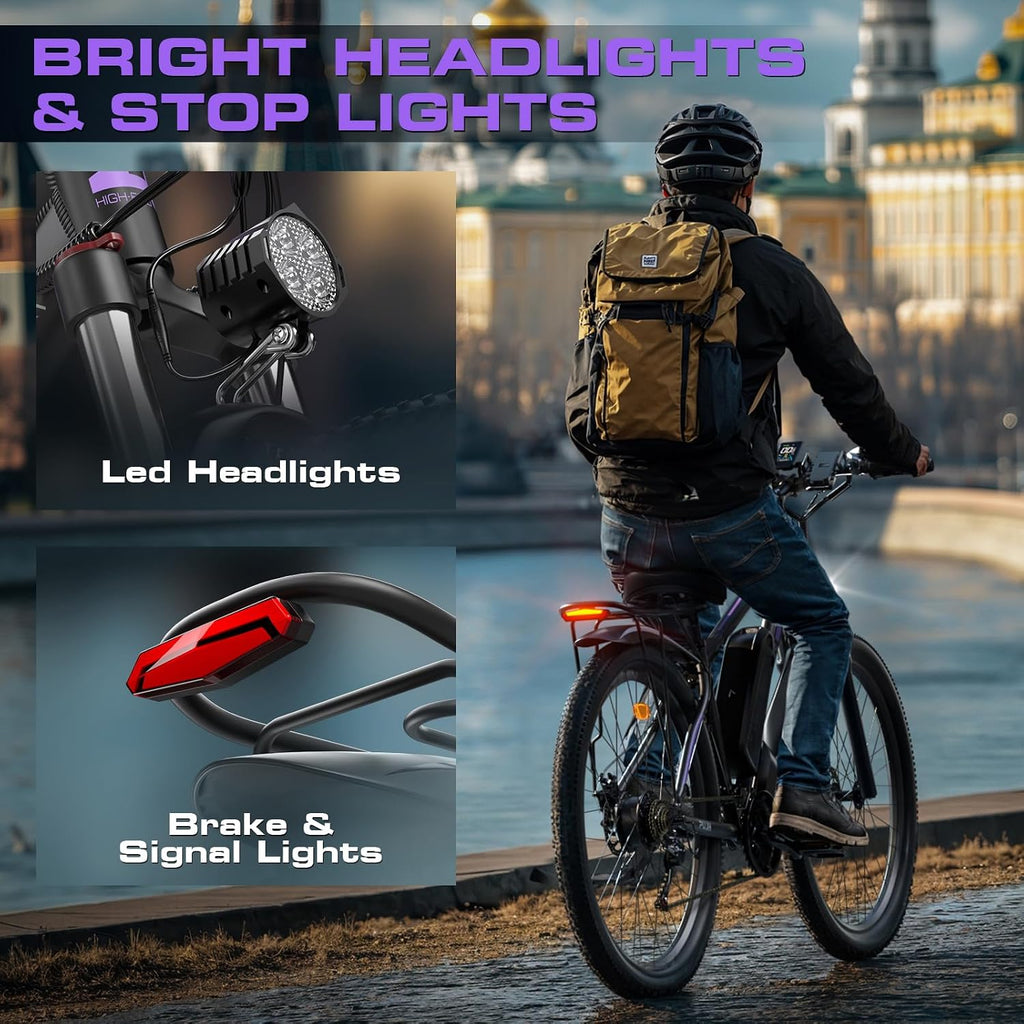 2000W Peak Electric Bike for Adults, 48V 17.5Ah 840Wh 29'' Tires Max 34 mph 30-80 Miles Range City Commuting Class3 Ebike Front Suspension Disc Brake for Off-Road Riding