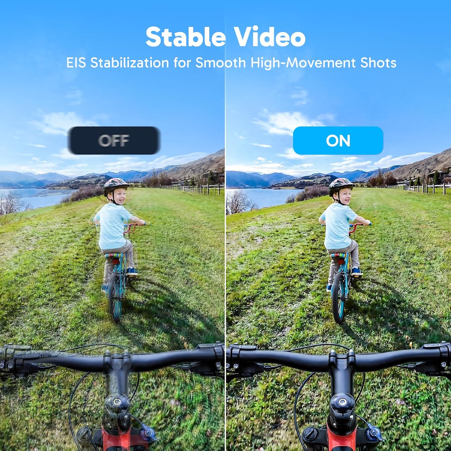 AKASO Brave 4 Action Camera with 64GB MicroSDXC U3 Card 4K30FPS 20MP Ultra HD 131FT Waterproof Underwater Camera EIS WiFi Remote Control 5X Zoom Sport Camera with Motorcycle Bicycle Accessories Kit