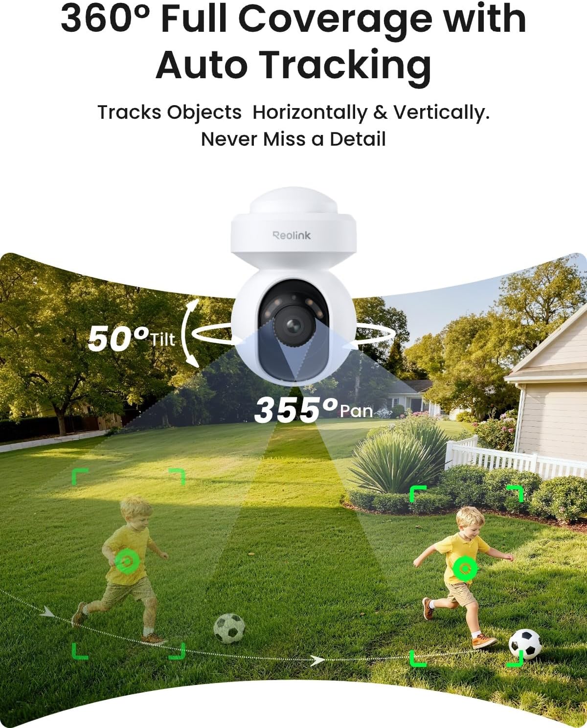 Reolink 4K Security Camera System with PT Auto-Tracking, 355°Pan 50°Tilt, 4K PoE Cameras Home Surveillance Wired Outdoor, Smart AI Detection, Spotlights & 2-Way Talk, 8CH NVR 2TB HDD, RLK8-800PT4