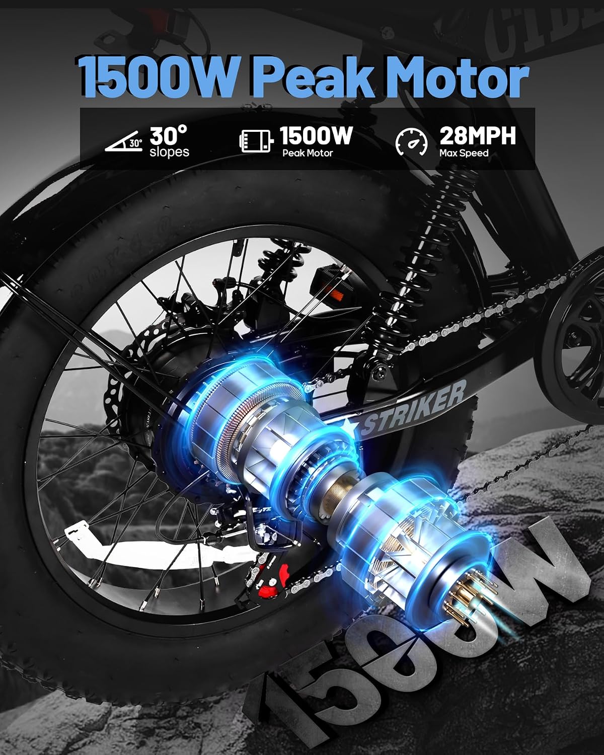 ACTBEST 16'/20'/26' Fat Tire Electric Bike for Adults/Teens, 1200W/1500W Peak Motor, 25MPH/28MPH & 55-75 Miles Long Range, Full Suspension All-Terrain eBike for Mountain,Snow,Sand