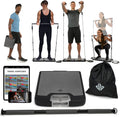 EVO Gym - Portable Home Gym Strength Training Equipment, At Home Gym | All in One Gym - Resistance Bands, Base Holds Gym Bar & Handles for Travel | Portable Gym & Home Exercise Equipment