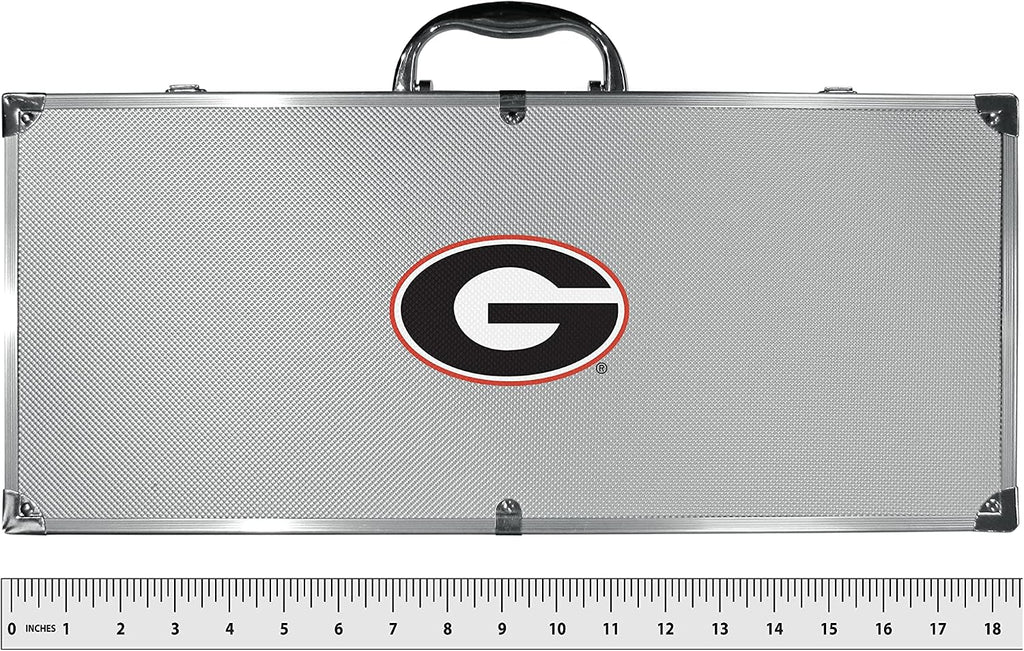 NCAA Siskiyou Sports Fan Shop Georgia Bulldogs Steel Tailgater BBQ Set w/Case 8 piece Gray