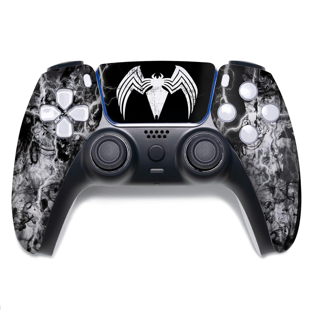 Vennom Custom PS-5 Controller Wireless compatible with Play-Station 5 Console by BCB Controllers | Proudly Customized in USA with Permanent HYDRO-DIP Printing (NOT JUST A SKIN) (MODDED)