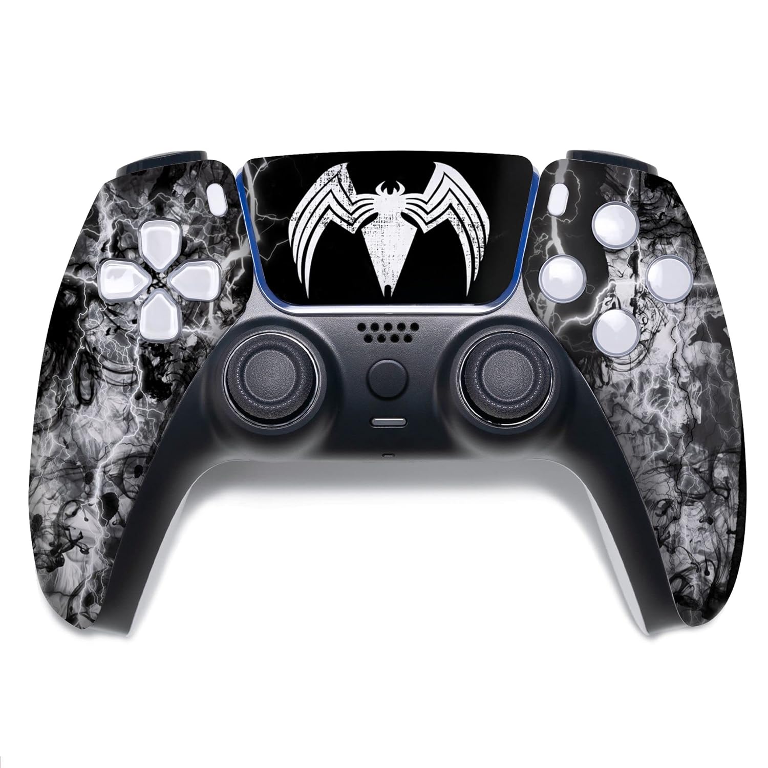 Vennom Custom PS-5 Controller Wireless compatible with Play-Station 5 Console by BCB Controllers | Proudly Customized in USA with Permanent HYDRO-DIP Printing (NOT JUST A SKIN) (MODDED)