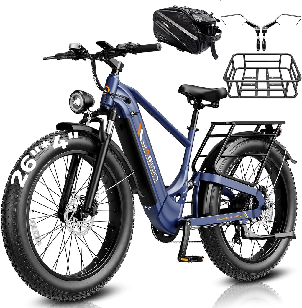 Jasion Thunder PRO/ST Electric Bike,2000W Peak Ebikes for Adults,26''Fat Tire Best Ebike for Men,90 Miles with 1040Wh Battery,35 MPH Max Speed Bicycles,500 lbs Capacity,Certified By UL2849