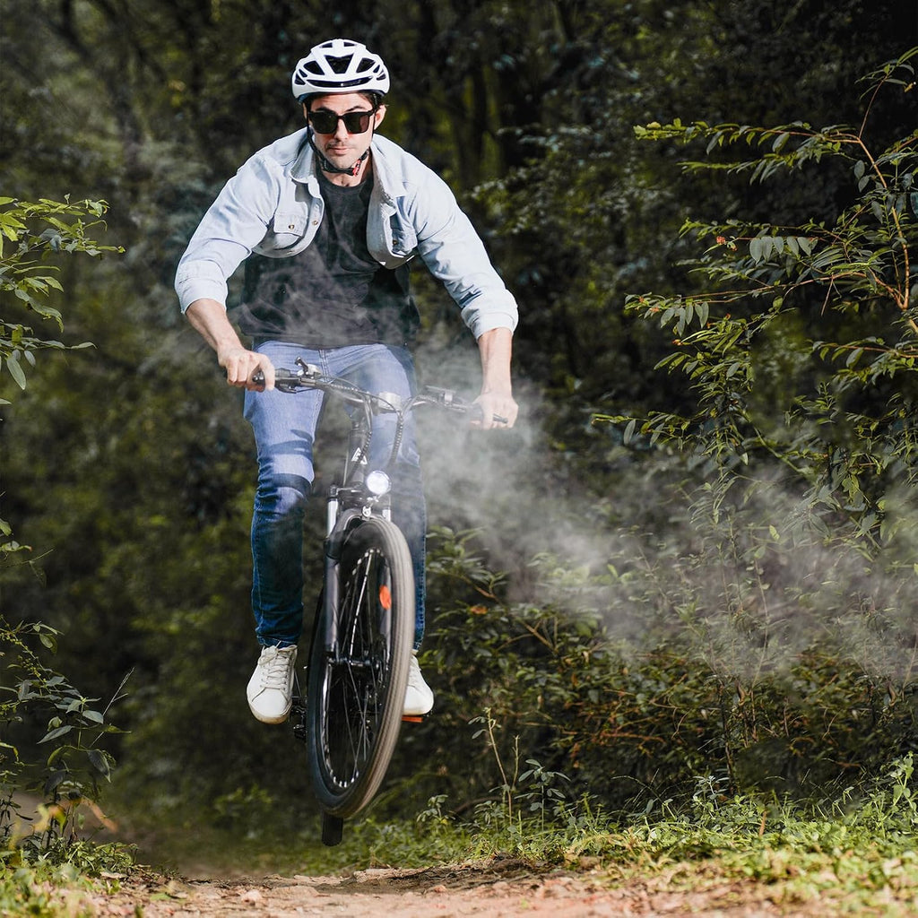Electric Bike, 1000W Peak Powerful Motor, 65+ Miles Range & 20MPH Top Speed, 26'' Tires E-Bike, Adjustable Seat, Shock Absorber, Commuting Electric Bike for Adults