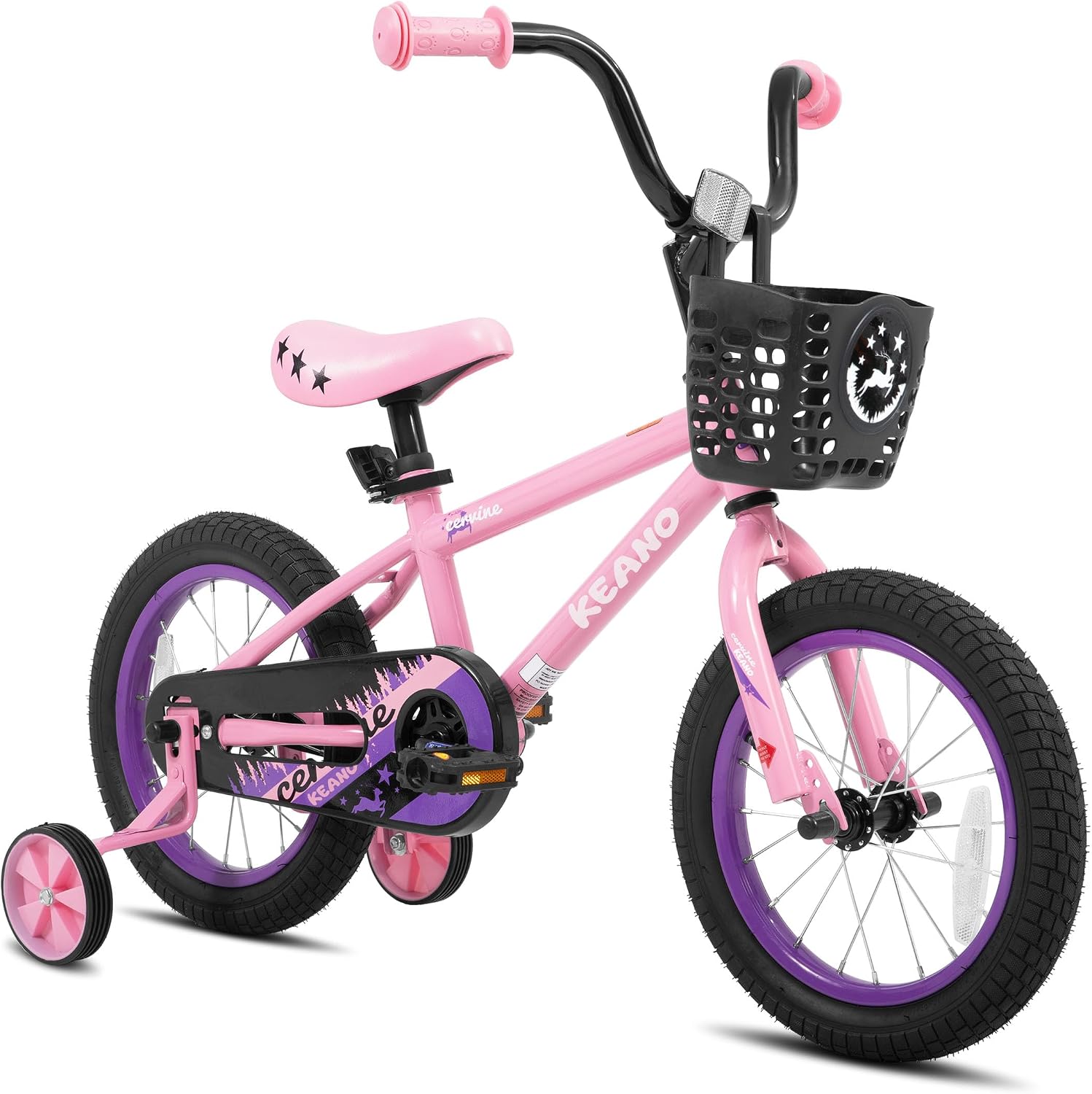 KEANO Cervine 14 16 20 Inch Kids Bike for Boys Girls Ages 3-10 Years, 14 16 Inch Toddler BMX Bikes with Training Wheels and Basket, 20 in Children Bicycles with Kickstand