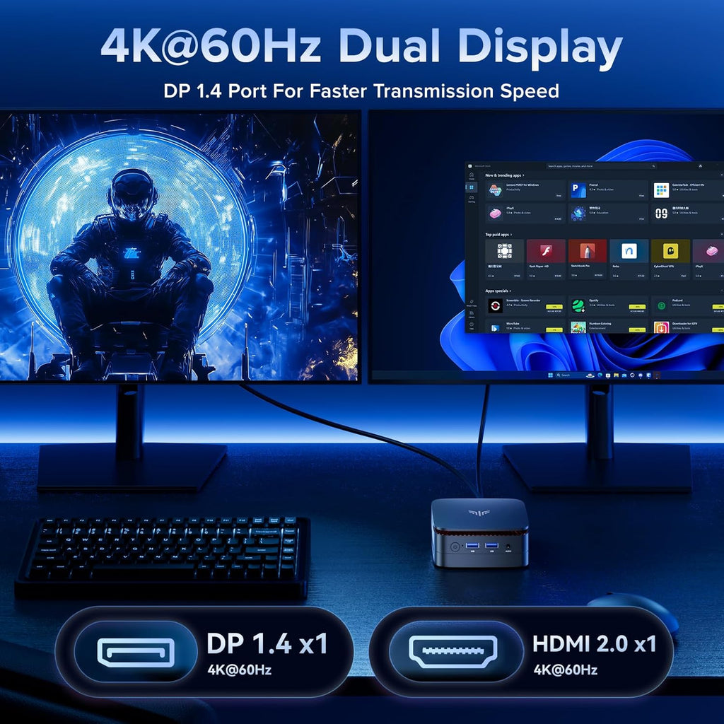 KAMRUI N97 Mini PC,12th N97 Mini PC(Beat N150,up to 3.6GHz),Desktop Mini Computer 16GB RAM 512GB SSD,Micro PC Support 4K HDMI+DP,Mini Computer with Dual WiFi,Business Home Office