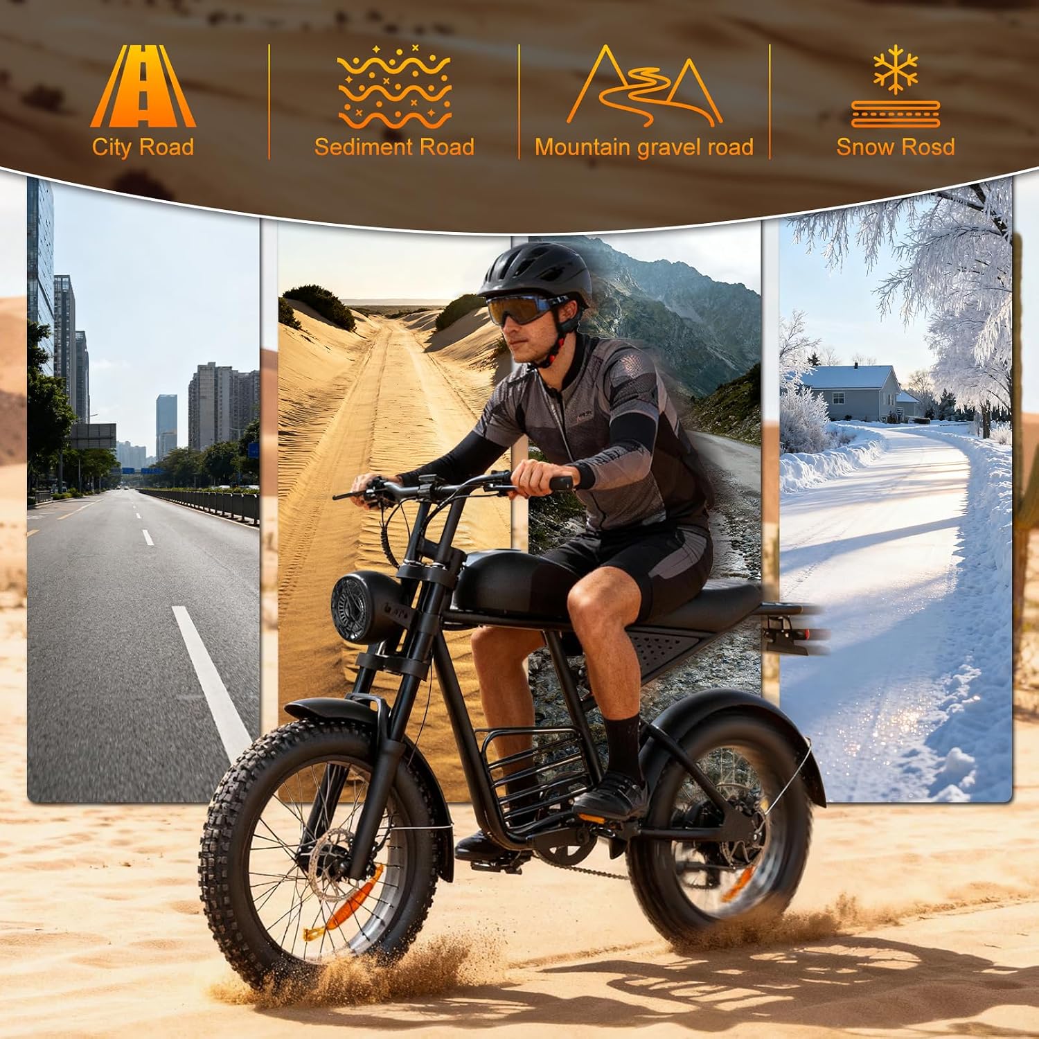 Electric Bike for Adults with Peak 1600W Peak Motor,Max Speed 35MPH,Up to 60Miles,Moped ebikes with 18.9AH Battery,20' Fat Tire Adult Electric Bicycle,Shipped from USA Warehouse