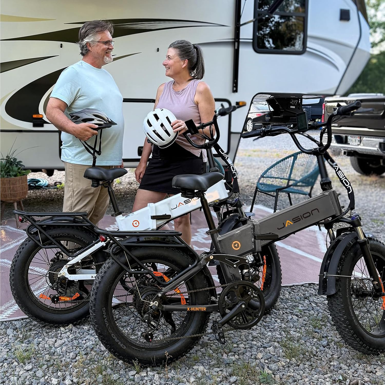 Jasion X Hunter/PRO Electric Bike for Adults,1800W/1400W Peak 20''Fat Tire Foldable Ebike,Folding E Bike Up to 80/70 Miles Range,720/624WH Removable Battery,30 MPH E Bike,Certified by UL2849