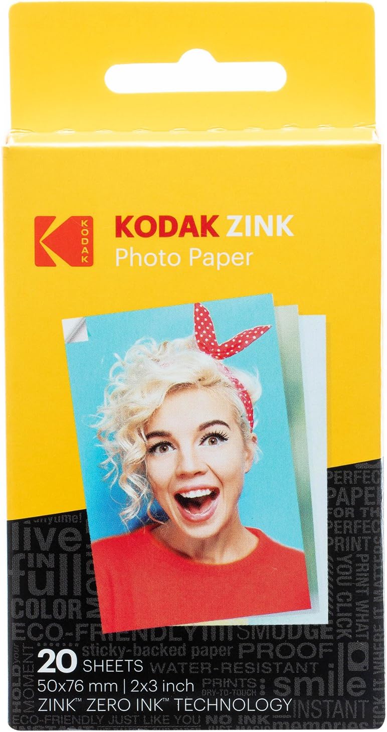 Zink Kodak Step Touch | 13MP Digital Camera & Instant Printer with 3.5' LCD Touchscreen Display, 1080p HD Video (White) Starter Bundle