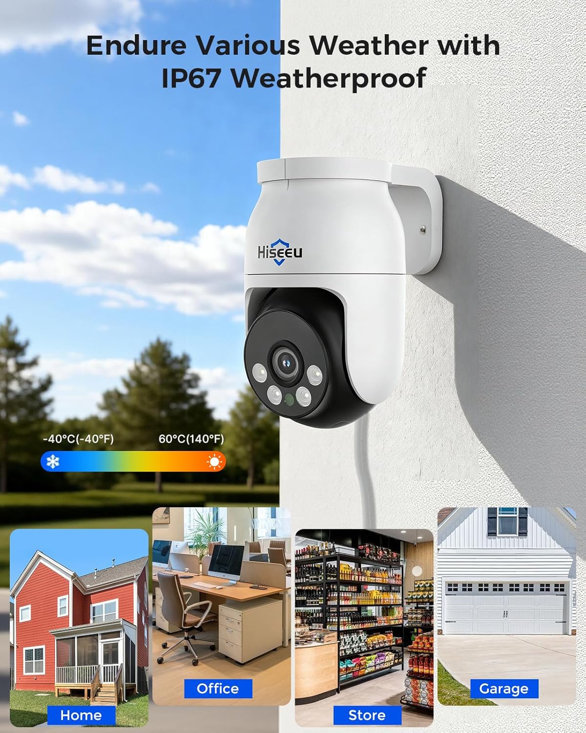 Hiseeu 4K PTZ Wired Security Camera System with 8 x 8MP IP67 CCTV Cameras,8MP DVR,360° Coverage,Smart Color Night Vision,Audio,Person/Vehicle Detection,2TB HDD for 24/7 Recording,Surveillance DVR Kit