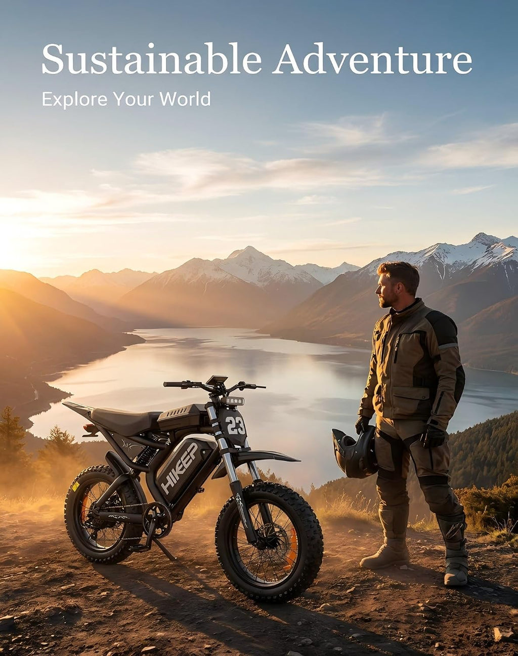 HiKeep Electric Dirt Bike for Adults - Peak 1500W/3000W Electric Bikes, 28-35MPH, 48V/52V 15.6Ah/25Ah/40Ah, 70-120 Mile(PAS Mode), 16/20 Inch All-Terrain Fat Tire Electric Motorcycle