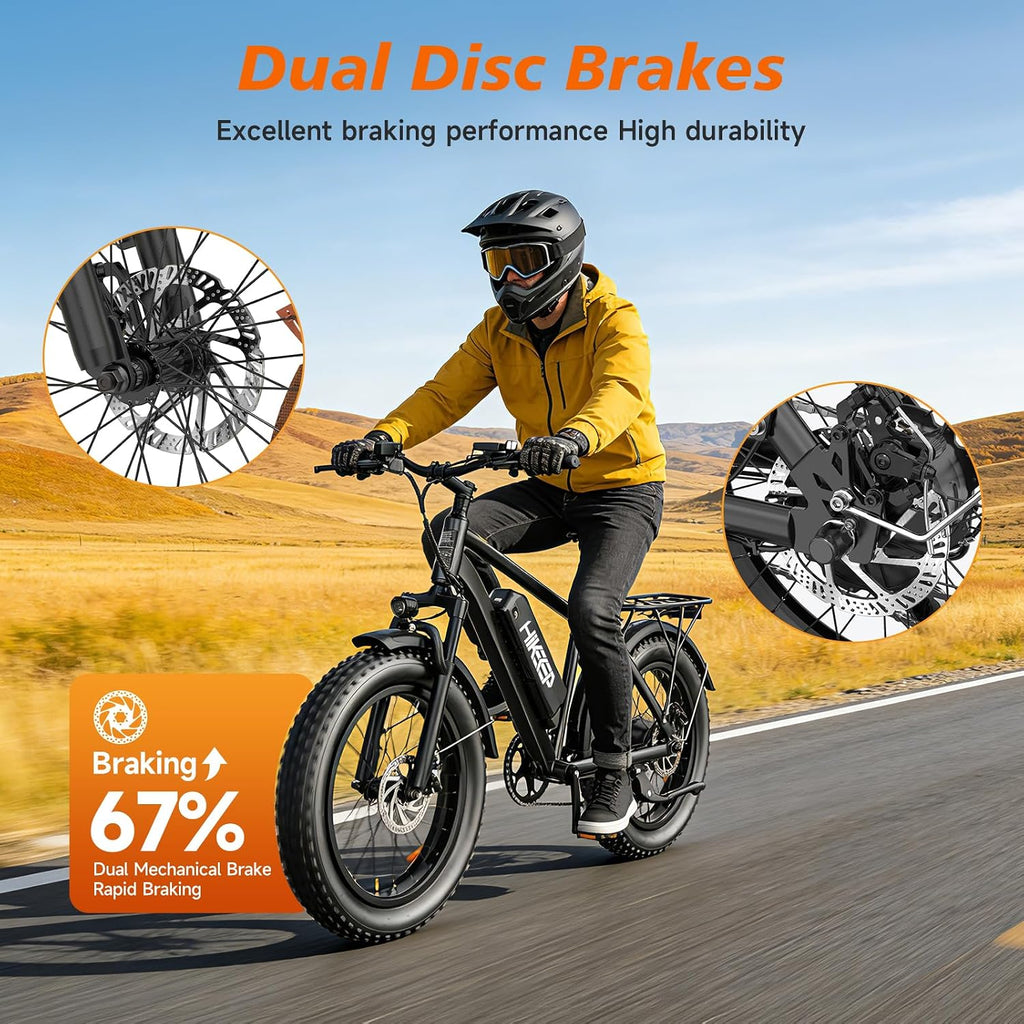 Electric Bike for Adults - 26' Ebike, 48V/7.8AH/15.6AH/25Ah Battery, 20-40MPH, Full Suspension, LCD Display, Adjustable Seat & Heavy-Duty 330lbs E-Bike
