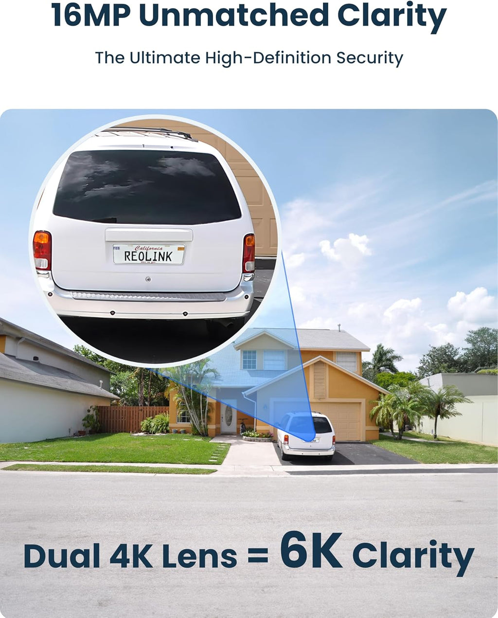 REOLINK 16MP WiFi Security Camera Outdoor, 180° Ultra-Wide Angle, Duo 3 WiFi, 2.4/5GHz Wi-Fi 6, Smart Detection, Color Night Vision, Two-Way Talk, IP67, Up to 512GB Storage, Plug-in Power (12V/2A)