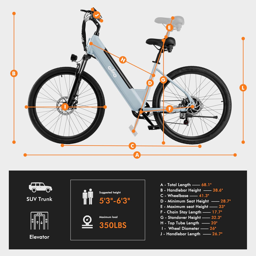 Qlife Cityone Electric Bike for Adults & Teens, Step-Through Commuter Ebike, 1000W Peak Motor, 55-Mile Range, 48V Removable Battery, 26-Inch City Tires, 7-Speed, Up to 25 MPH