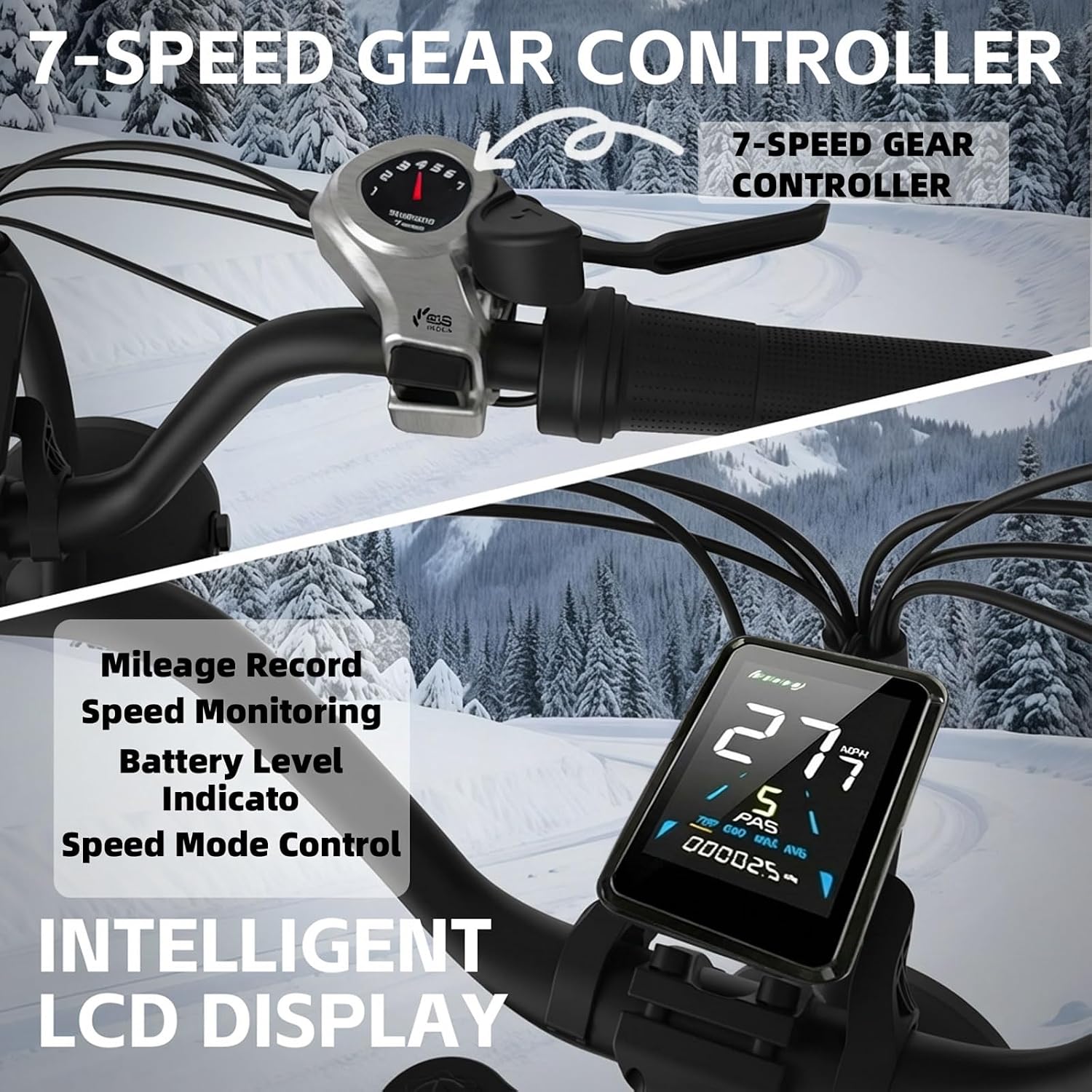 Likebike Electric Bike for Adults 1500W/2000W/3000W Peak,32/36/47MPH 20' Fat Tire Ebike, 48V 20AH/23AH/33Ah Removable Battery 7-Speed Full Suspension Mountain Bike Off Road Hydraulic Disc Brake