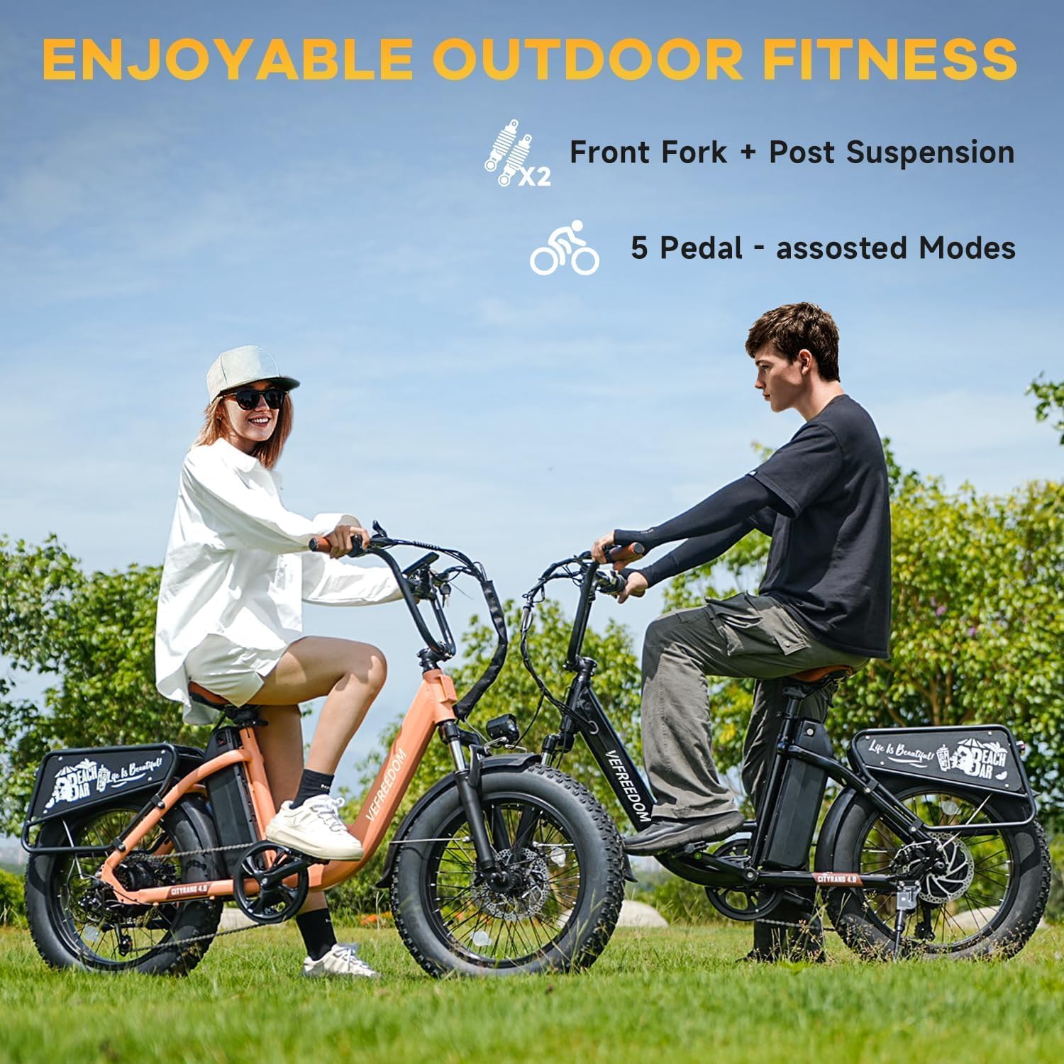 vefreedom Electric Bike for Adults with Peak 1500W Motor, 48V 20Ah Removable Battery Fast Ebike,Max 70Miles,20' x4.0 Fat Tire Commuting Electric Mountain Bike,7-Speed, Step-Thru Bicycle