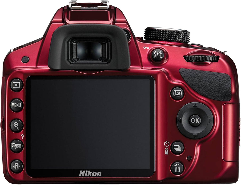 Nikon D3200 24.2 MP CMOS Digital SLR with 18-55mm f/3.5-5.6 AF-S DX VR NIKKOR Zoom Lens (Red)
