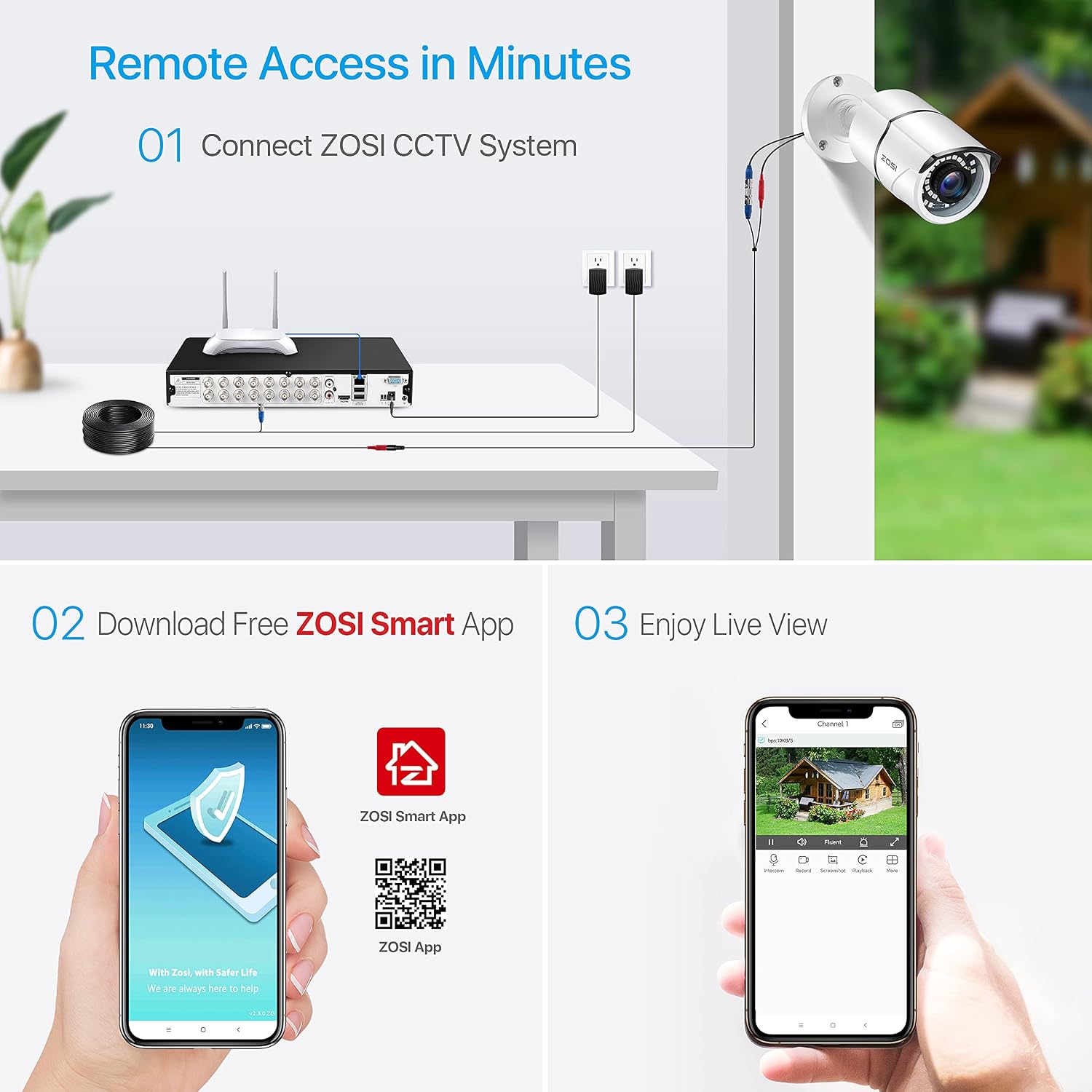 ZOSI H.265+ 1080p 16 Channel Security Camera System with AI Human Vehicle Detect, Hybrid 4in1 DVR, 8 x 1080p CCTV Bullet Cameras Outdoor, 120ft Night Vision and 105°Wide Angle, Remote Access, 4TB HDD