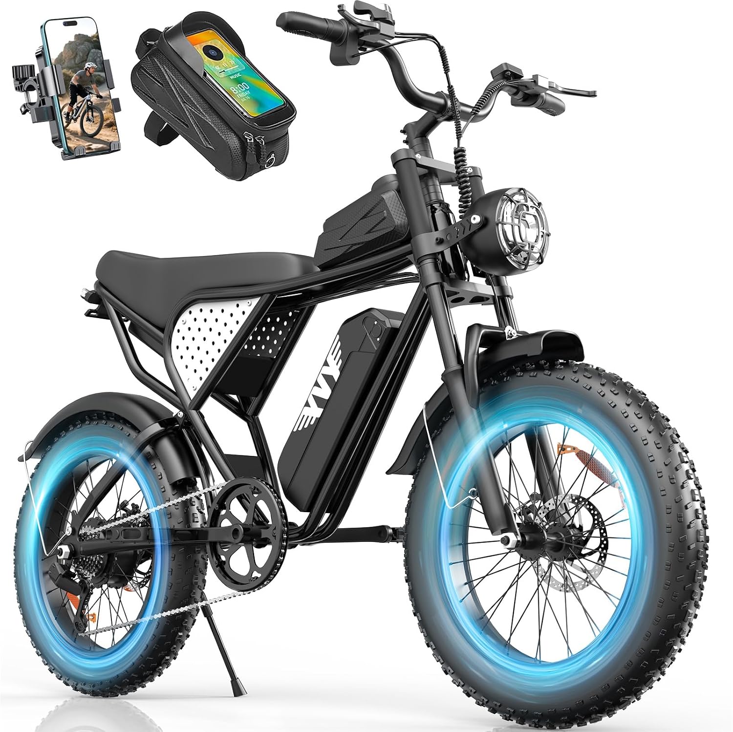 YVY 1500W Peak Electric Bike for Adults, 35MPH Top Speed 48V 20Ah Battery eBike, UL2849 Certified Mountain e-Bike for Hill Climbing, 20' Fat Tire All-Terrain, Full Suspension