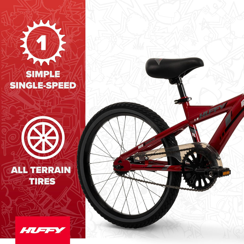 Huffy Boys and Girls 20' Bikes, Ideal for Ages 5+, Rugged and Durable Design, Easy to Assemble, Multiple Designs and Color Options Available, Beginner Level Rider