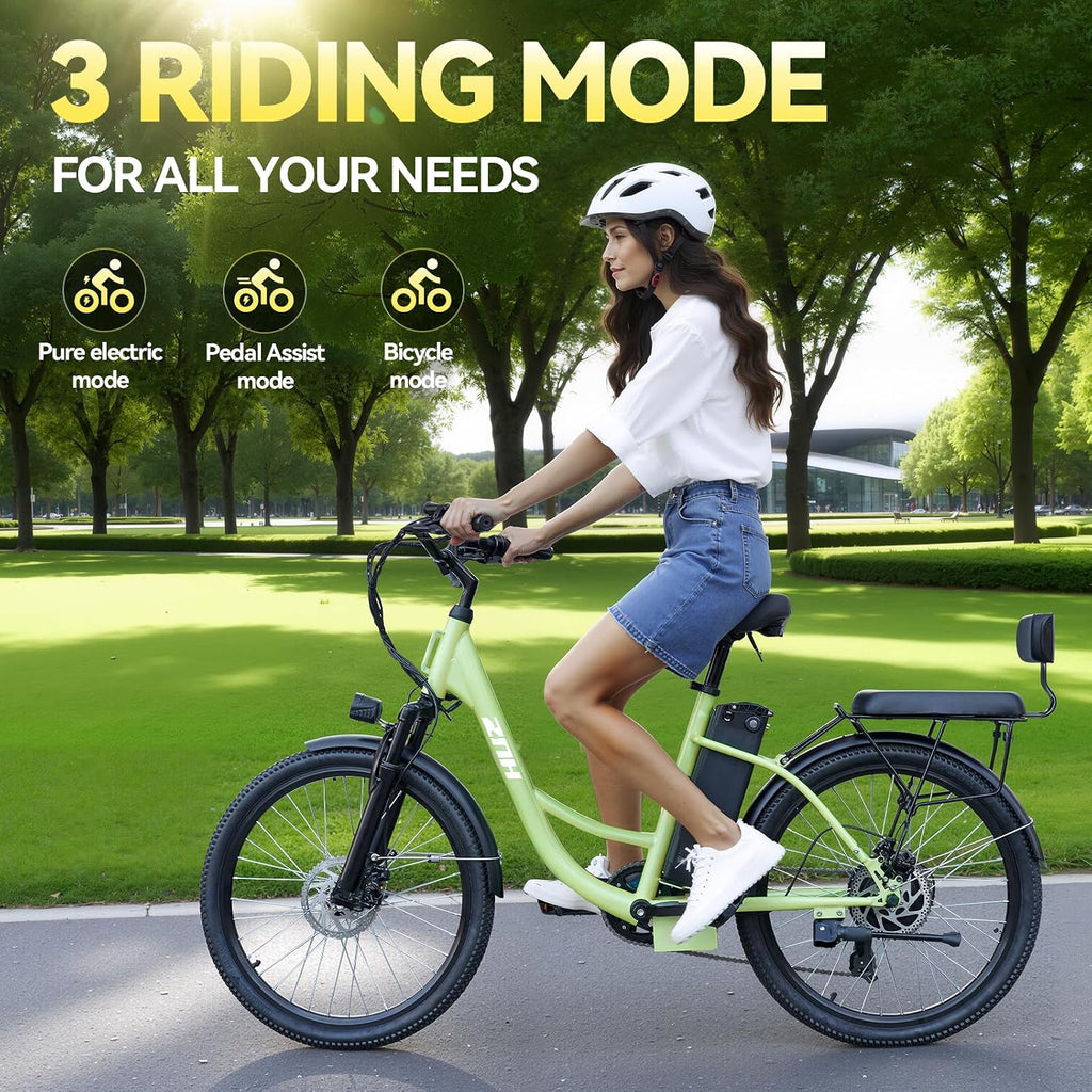 ZNH Electric Bike for Adults with 1000W Motor & 624/940.8 Wh Built-in Removable Battery, 70Miles 25 MPH Step Thru Electric Bicycle, 24'/26' Commuter E Bikes with 7-Speed, UL 2849 Certified