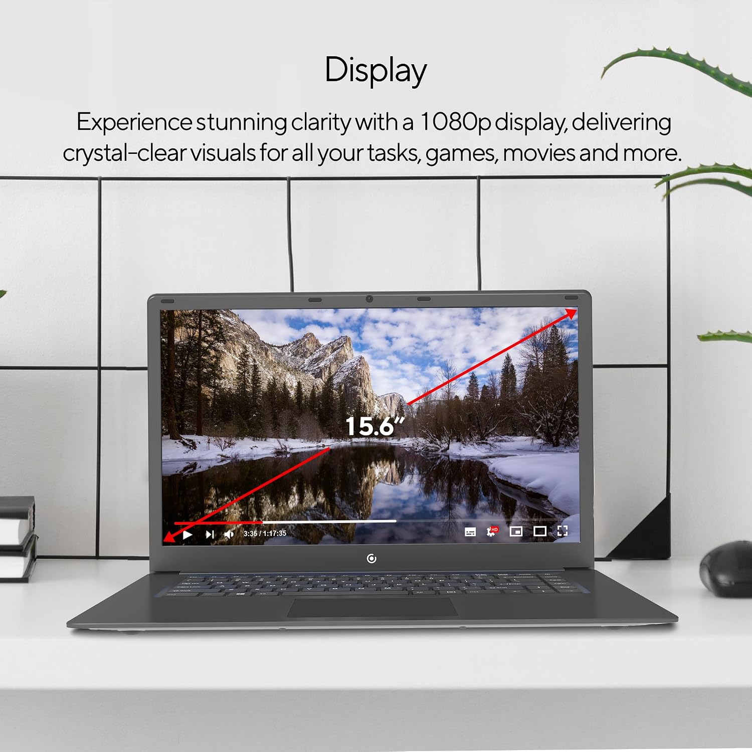 15.6' Full HD Intel 4GB RAM 64GB SSD Laptop with Windows 11 - Black