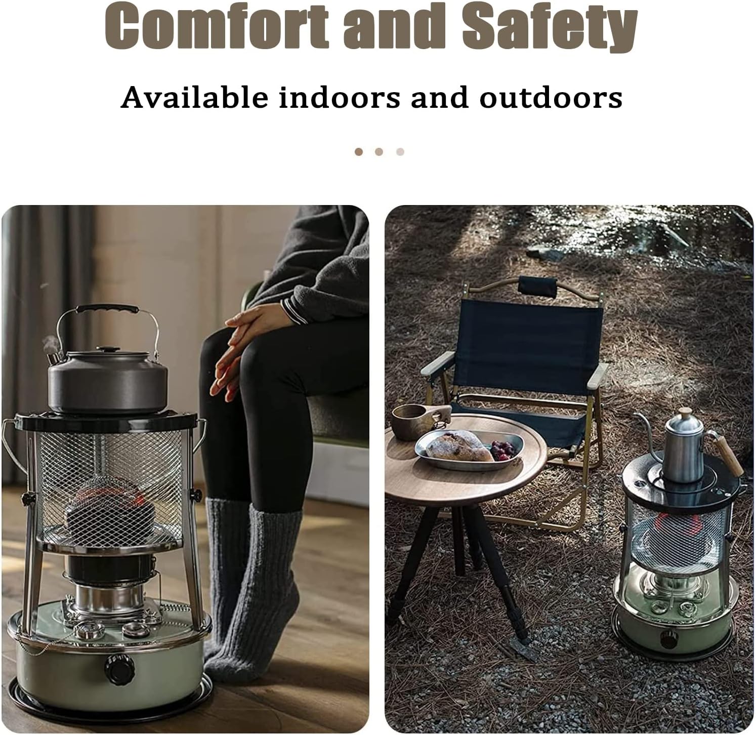 Kerosene Heater Indoor/Outdoor with BBQ Grill, 10000 BTU Portable Non Electric Heater, Camping Kerosene Stove for Heating, Cooking, Camping (Liftable)