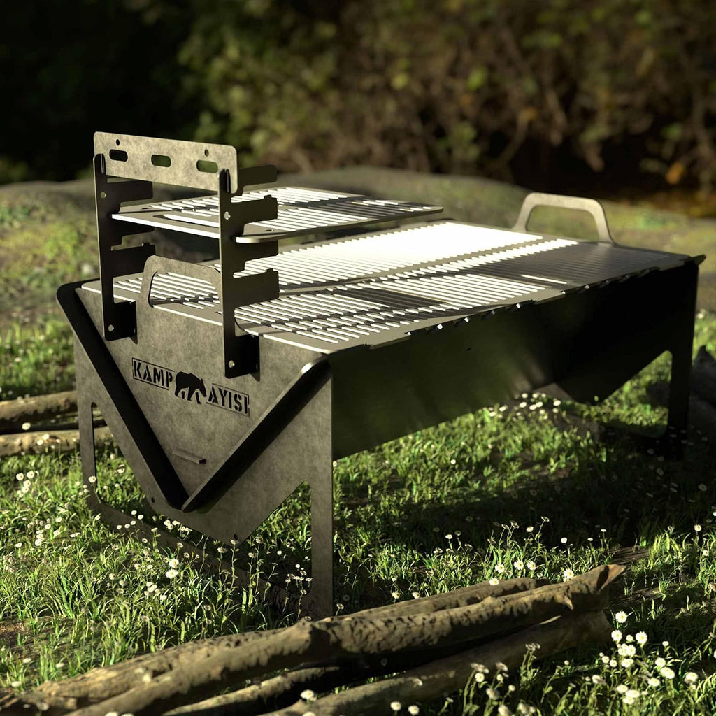 BBQ Grill Set | BBQ Grill with Stainless Steel Portable Instant Foldable Fire Set with Carrying Bag for Outdoor, Camping, Camp, Campfire (Folding Grill)