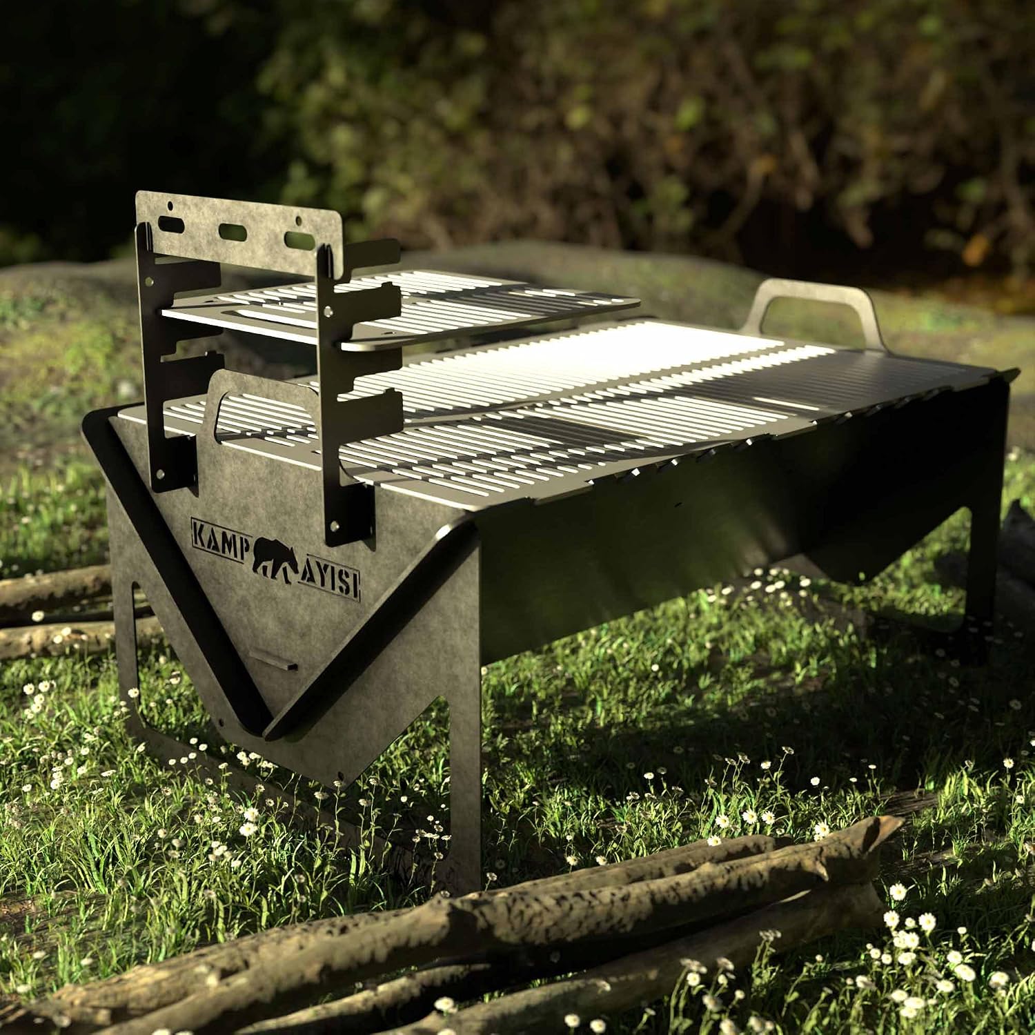 BBQ Grill Set | BBQ Grill with Stainless Steel Portable Instant Foldable Fire Set with Carrying Bag for Outdoor, Camping, Camp, Campfire (Folding Grill)