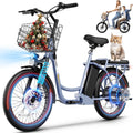 Caroma Peak 1200W/800W/500W/ Electric Scooter with Seat, 20' Off-Road Tires, 15/25/30Miles Range, 20MPH Top Speed, Adjustable Electric Scooter for Adults with Basket, Adults Ebike for Commuting