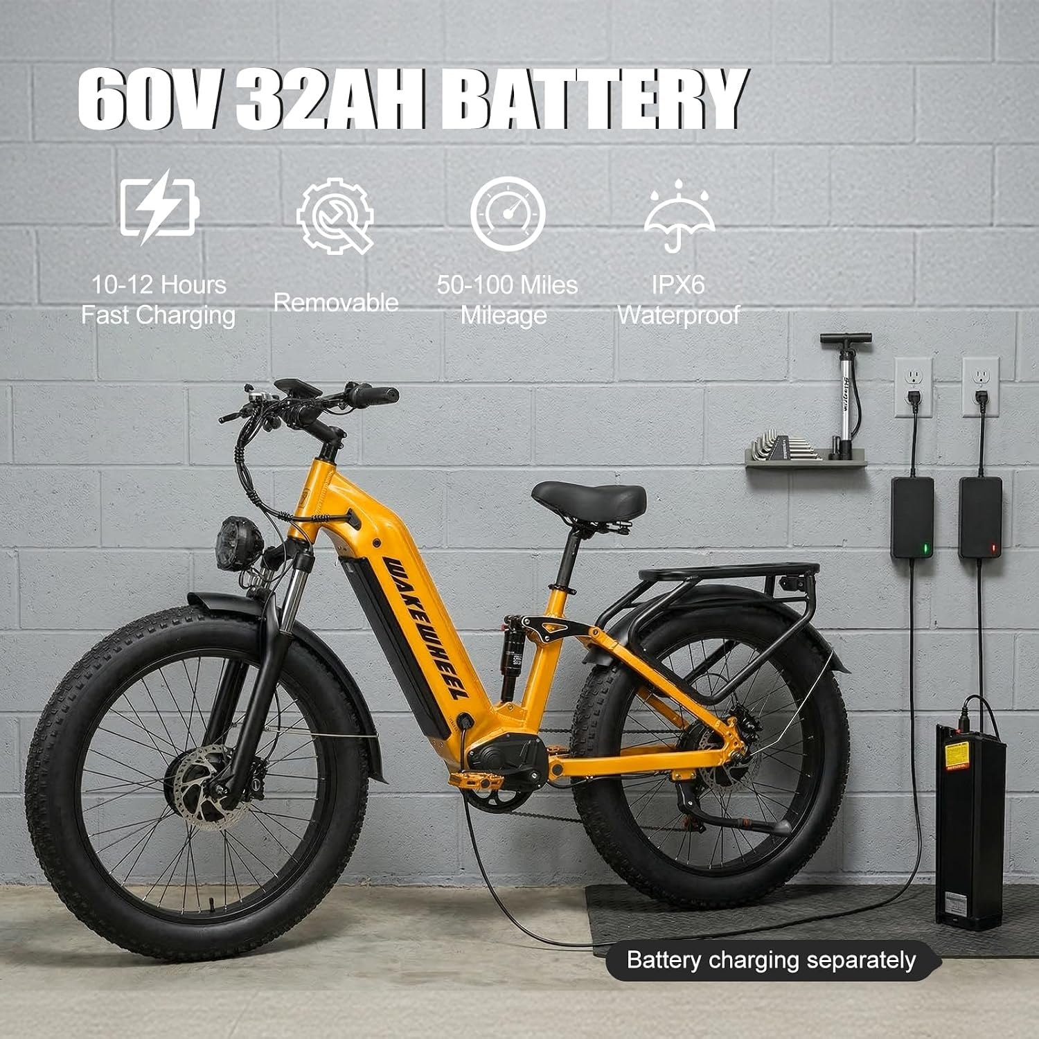 Peak 8000w Electric Bike for Adults, 60V Battery Ebike, Fat Tire & Long Range Electric Bicycles, 210Nm Mountain Bike Full Suspension, Hydraulic Brake Electric Bicycle