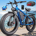 9000W Peak Dual Motor Ebike for Adults 47 MPH Fast ElectricBike, 58V Max Output 1972 Wh Up to 105 Miles Ebikes,24' Fat TireE-Bike,Full Suspension Electric Bicycle for Mountain Commuter