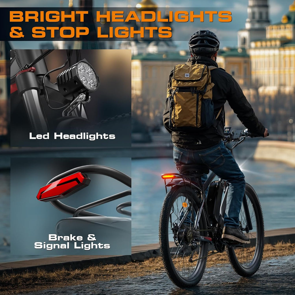 2000W Peak Electric Bike for Adults, 48V 17.5Ah 840Wh 29'' Tires Max 34 mph 30-80 Miles Range City Commuting Class3 Ebike Front Suspension Disc Brake for Off-Road Riding